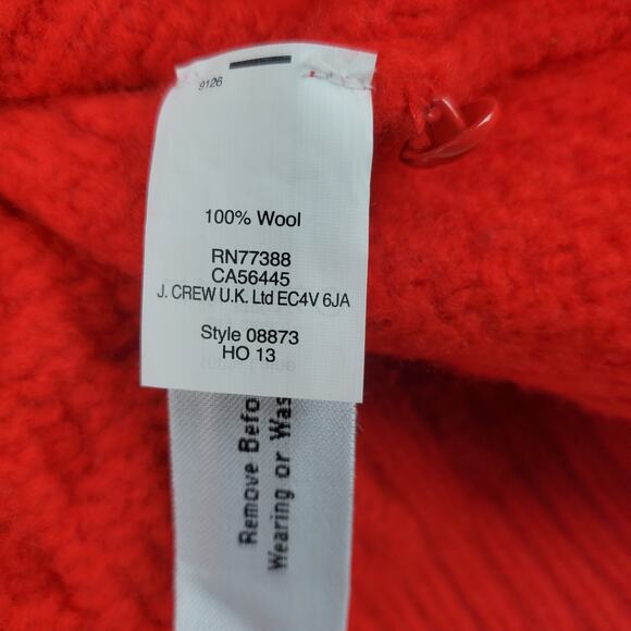 J. Crew Red Wool Cable Knit Crewneck Pullover Sweater Top Pockets Ribbed SIze M - Picture 8 of 8